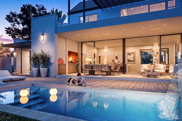 Swimming pool at a home on the De Heuwelzicht estate, Stellenbosch