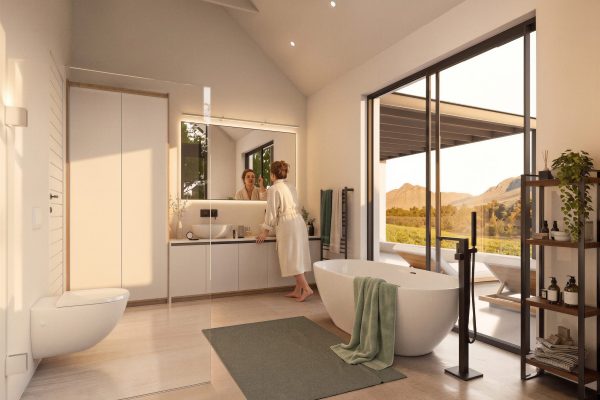 Bathroom design in a home at De Heuwelzicht, Raithby